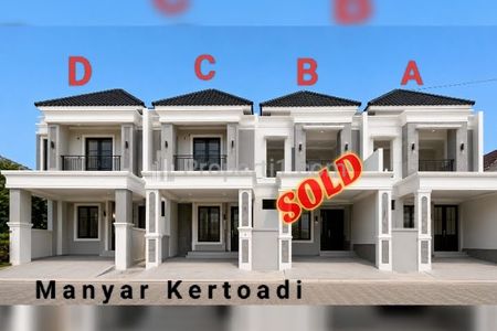 Dijual Rumah Baru di Manyar Kertoadi, Surabaya Timur Kawasan Prestisius; Jalan Utama; Row Jalan Lebar