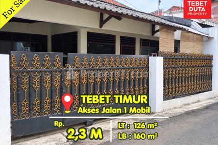 Dijual Rumah di Tebet Timur, Jakarta Selatan - Lokasi Strategis Nyaman Jalan 1 Mobil