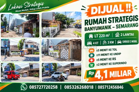 Rumah Dijual di Banyumanik Semarang, Lokasi Strategis, 2 Lantai LT 220 m2 KT4 KM3 Garasi Siap Huni Akses Mudah Kawasan Bisnis Ramai