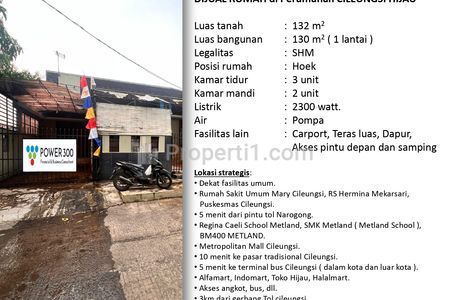 Dijual Rumah di Perumahan Cileungsi Hijau Kabupaten Bogor