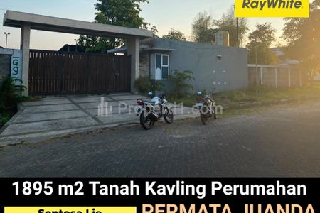 Dijual Tanah Kavling 1895 m2 di Perumahan Permata Sidoarjo Blok G - Hook - Row Jalan Kembar Lebar Luas - Lokasi Bagus - Surat HGB Dekat Bandara Juanda