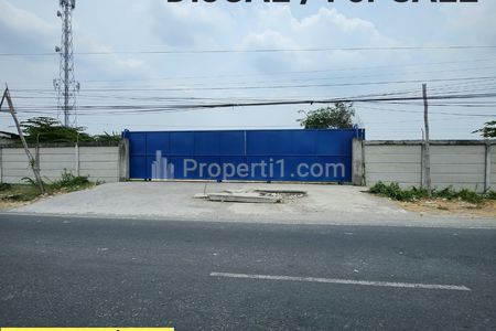 Dijual Tanah 9895 m2 Nol Jalan Raya Cerme Gresik Jawa Timur - Surat SHM - Tembok Keliling dan Pagar - Akses Kontainer 40 Feet - Cocok Buat Gudang