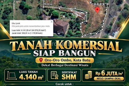 Dijual Tanah Komersial Siap Bangun Lokasi Oro Oro Ombo Kota Batu