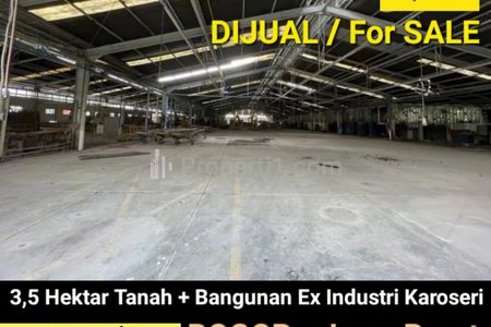 Dijual 3,5 Hektar Tanah + Bangunan Ex Industri Karoseri Bogor Jawa Barat - Jl Raya Mayor Oking Citeureup KM 2.5, Gunung Putri Kabupaten Bogor - Dekat