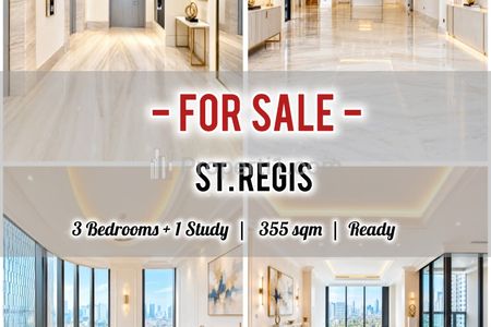 Jual Apartemen St Regis Residence Jakarta Selatan 3+1 BR 355Sqm Furnish / Also Available Other Units & Size, Direct Owner