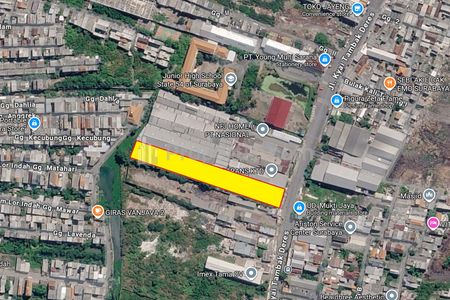 Jual Tanah Bonus Gudang Row Jalan 25 Meter di Kyai Tambak Deres, Surabaya Timur