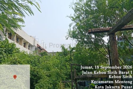 Dijual Tanah Murah SHGB Cash Only di Kebon Sirih, Menteng, Jakarta Pusat