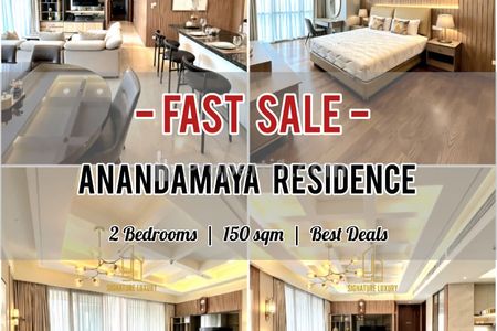 Jual Termurah Apartemen Anandamaya Residence At Sudirman, 2BR 150sqm, Furnished & Ready, Direct Owner 