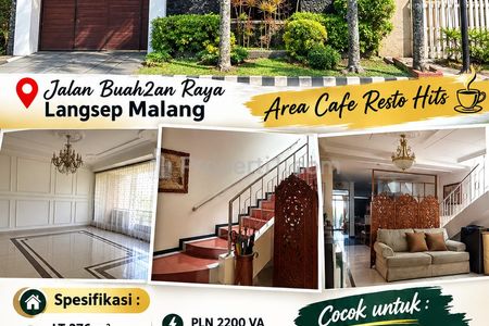 Dijual Rumah Dieng Langsep Malang, Luas Tanah 276m2 - Turun Harga