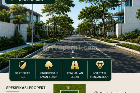 Dijual Tanah Premium di Raya Bukit Golf Citraland Surabaya Barat Siap Bangun
