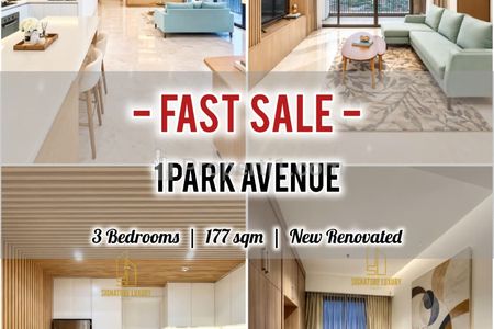 Jual Cepat Apartemen 1Park Avenue, 3BR 177sqm, New Renovated, Furnished Bagus, Direct Owner - Yani Lim 08174969303