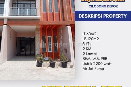 Dijual Rumah dalam Cluster di Jl. Raya Abdul Gani, Cilodong, Depok