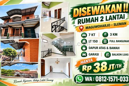 Rumah Disewakan 2 Lantai, 7KT 3KM, di Maguwoharjo, Sleman, Yogyakarta, Lokasi Strategis Aman Nyaman, Harga Murah