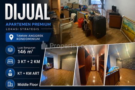 Dijual Apartemen Taman Anggrek Condominium 3 BR Furnish Luas 146 m² Lokasi Strategis Nego!