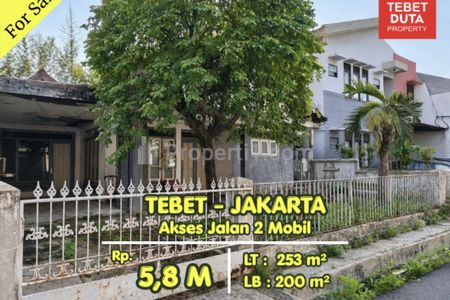 Dijual Cepat Rumah Tebet Jakarta Selatan Hitung Tanah Lokasi Strategis Nyaman Jalan 2 Mobil