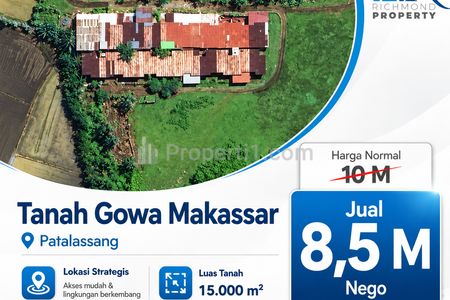 Jual Tanah Makassar Lokasi Depan Jalan Raya Patalassang